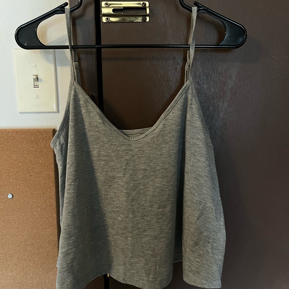 Gray Women's Crop Camisole Top